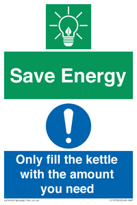 Save Energy - Only fill the kettle with the amount you need